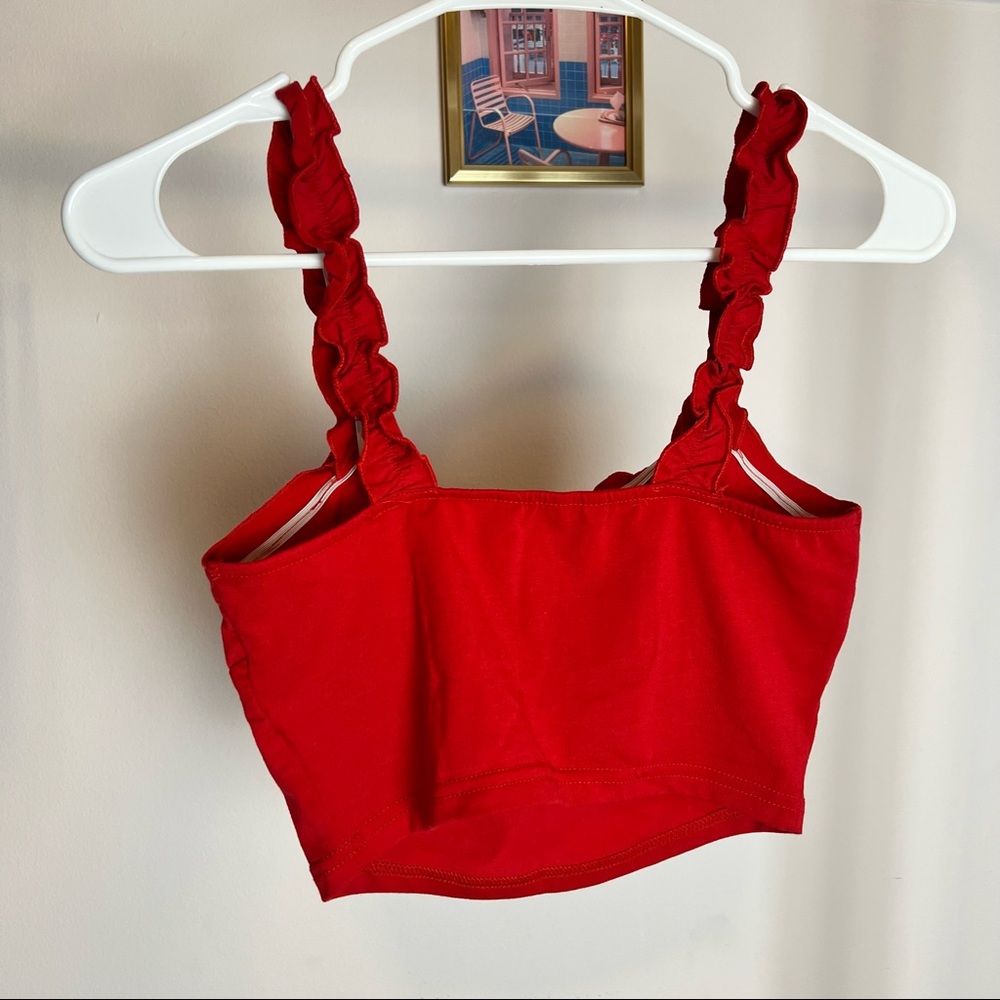 SHEIN Ruched Red Crop Top - Picture 10 of 10